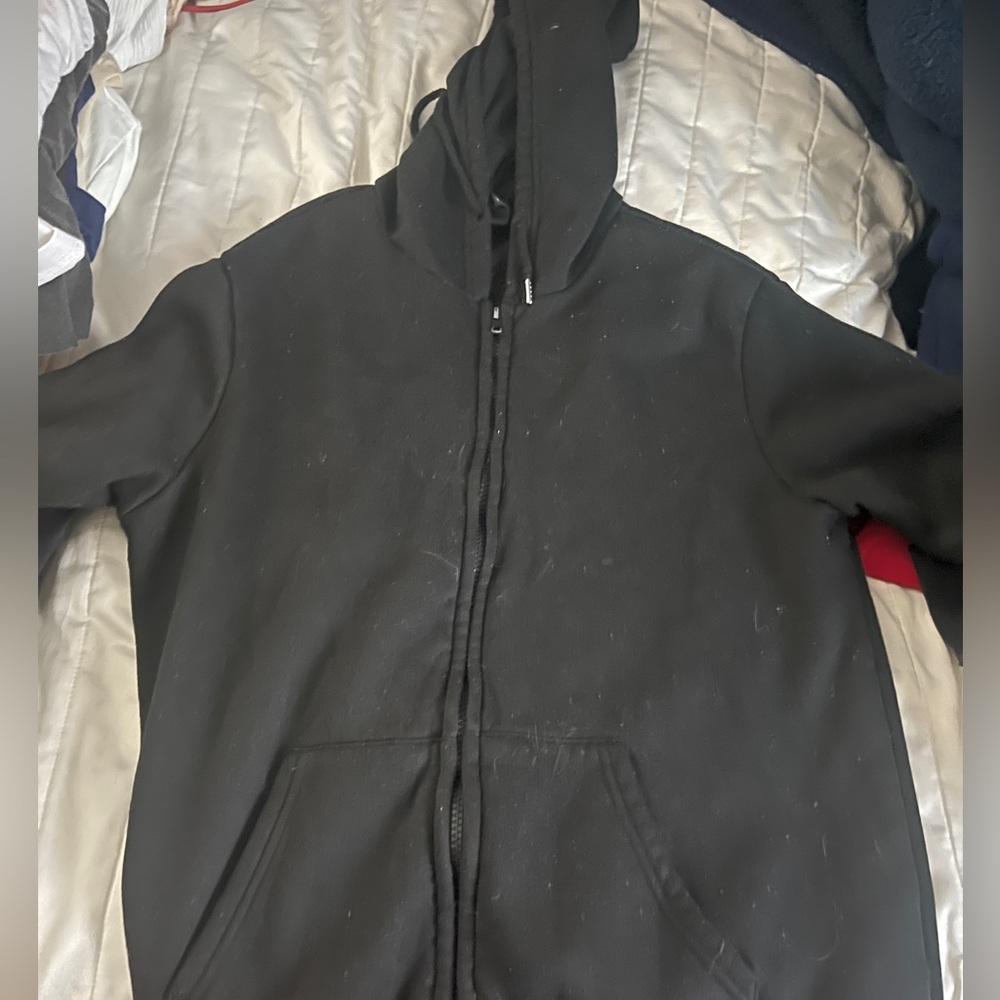 black shein zip up